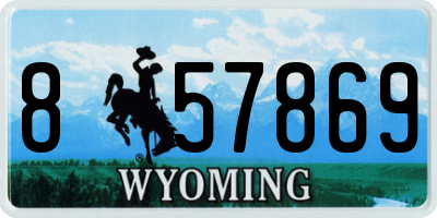 WY license plate 857869