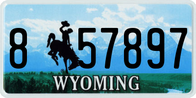 WY license plate 857897