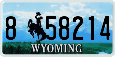 WY license plate 858214