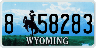 WY license plate 858283