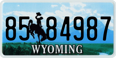 WY license plate 8584987