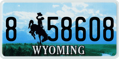 WY license plate 858608