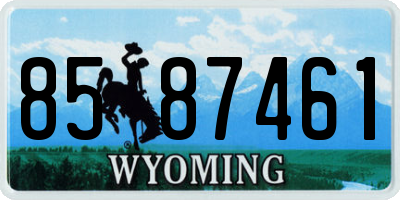 WY license plate 8587461