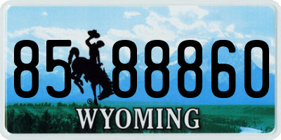 WY license plate 8588860