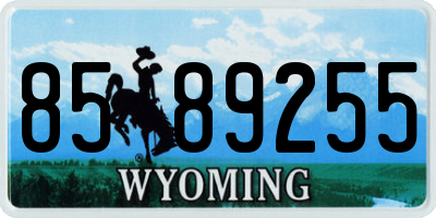 WY license plate 8589255