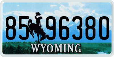 WY license plate 8596380