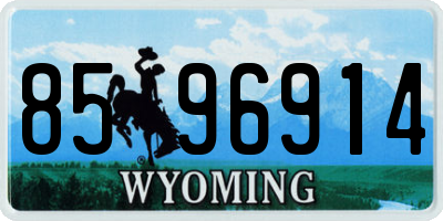 WY license plate 8596914