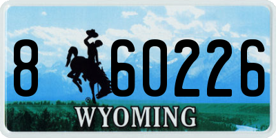 WY license plate 860226