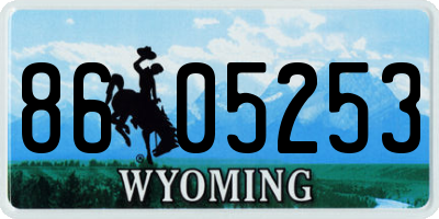 WY license plate 8605253