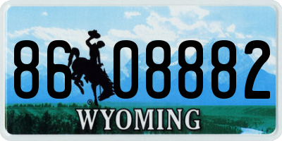 WY license plate 8608882