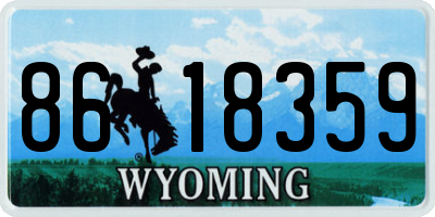 WY license plate 8618359