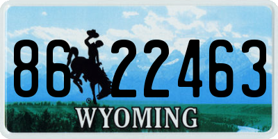 WY license plate 8622463
