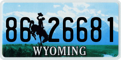 WY license plate 8626681
