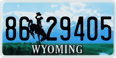 WY license plate 8629405