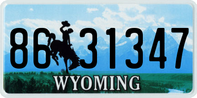 WY license plate 8631347