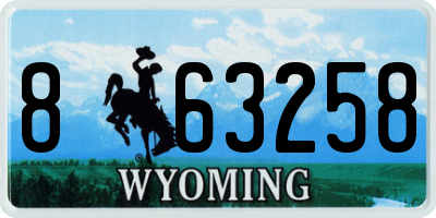 WY license plate 863258