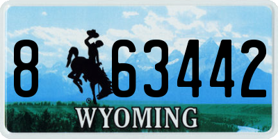 WY license plate 863442