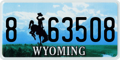 WY license plate 863508