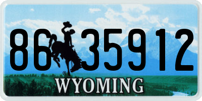 WY license plate 8635912