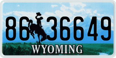 WY license plate 8636649