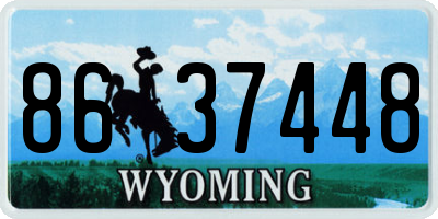 WY license plate 8637448