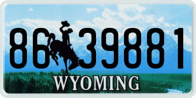 WY license plate 8639881