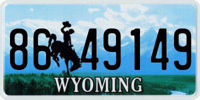 WY license plate 8649149