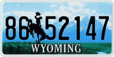 WY license plate 8652147