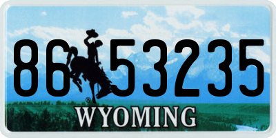 WY license plate 8653235