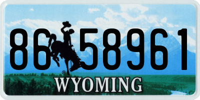 WY license plate 8658961