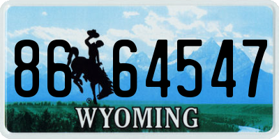 WY license plate 8664547