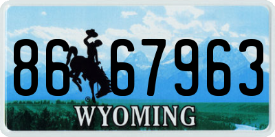 WY license plate 8667963