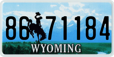 WY license plate 8671184