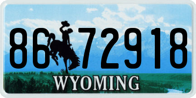 WY license plate 8672918