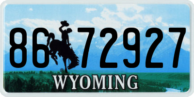 WY license plate 8672927