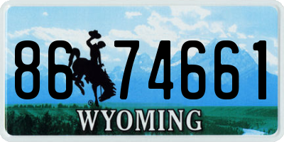 WY license plate 8674661