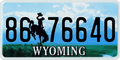 WY license plate 8676640
