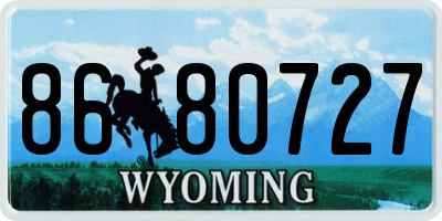 WY license plate 8680727