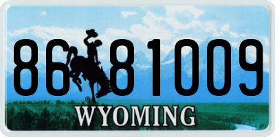 WY license plate 8681009