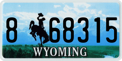 WY license plate 868315