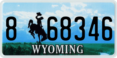 WY license plate 868346