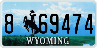 WY license plate 869474