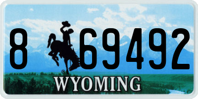 WY license plate 869492