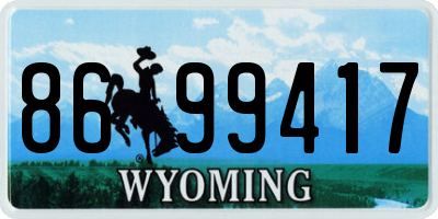 WY license plate 8699417