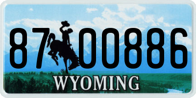 WY license plate 8700886