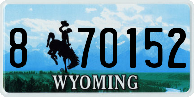 WY license plate 870152