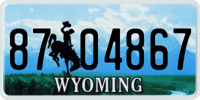 WY license plate 8704867