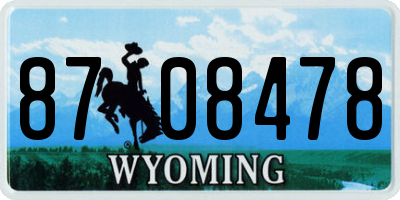 WY license plate 8708478
