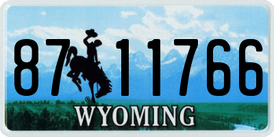 WY license plate 8711766