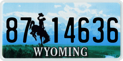 WY license plate 8714636